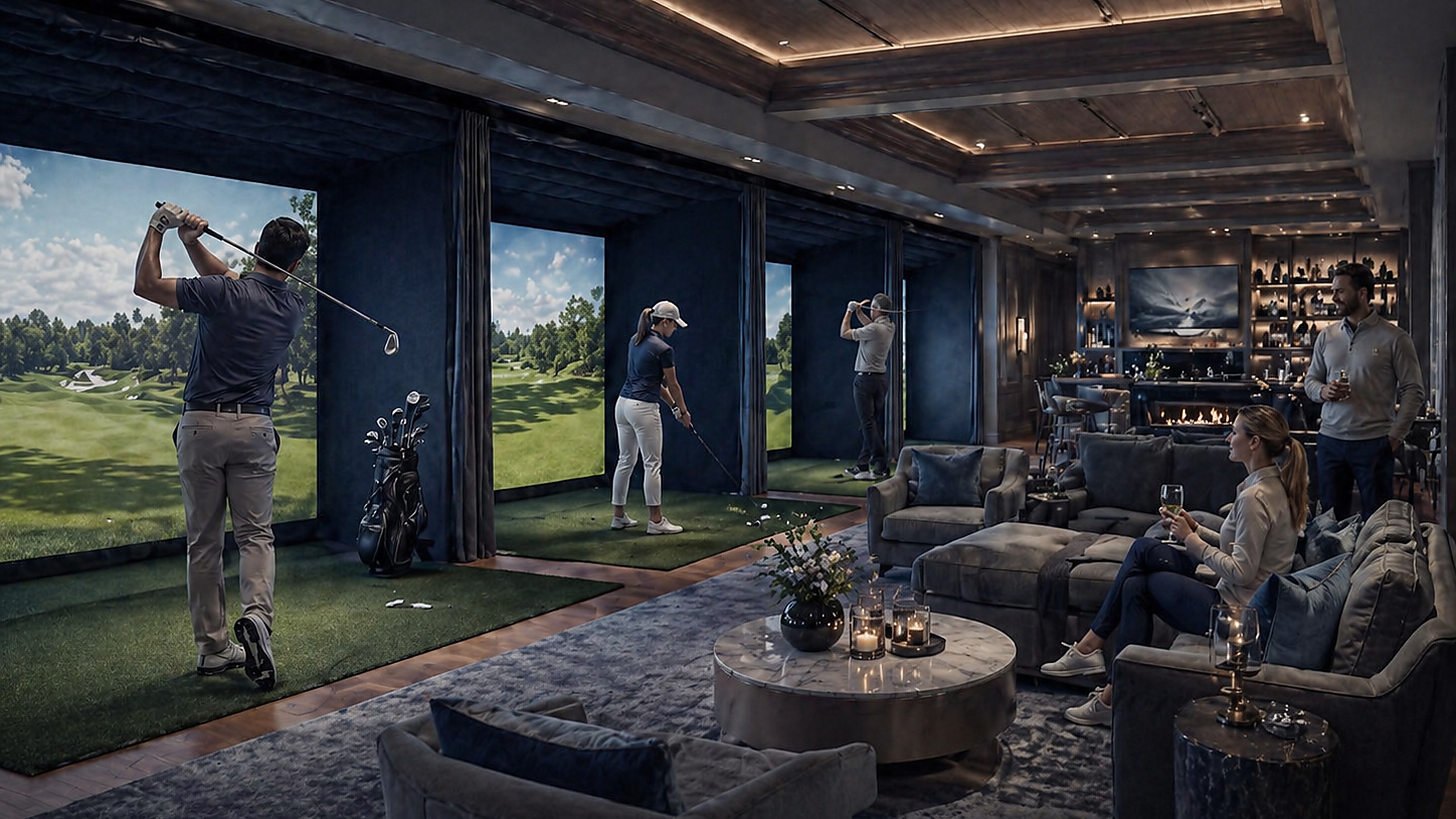 Golf simulator connected to the four-season strategy