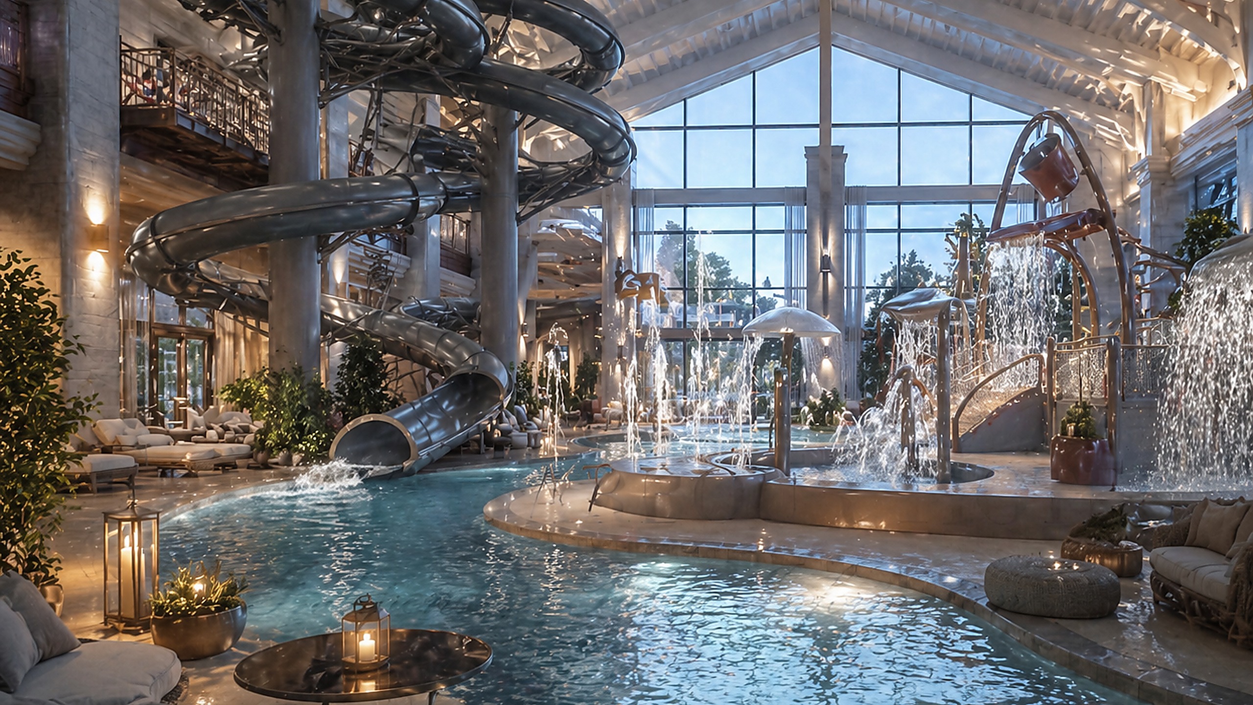 Indoor waterpark amenity idea